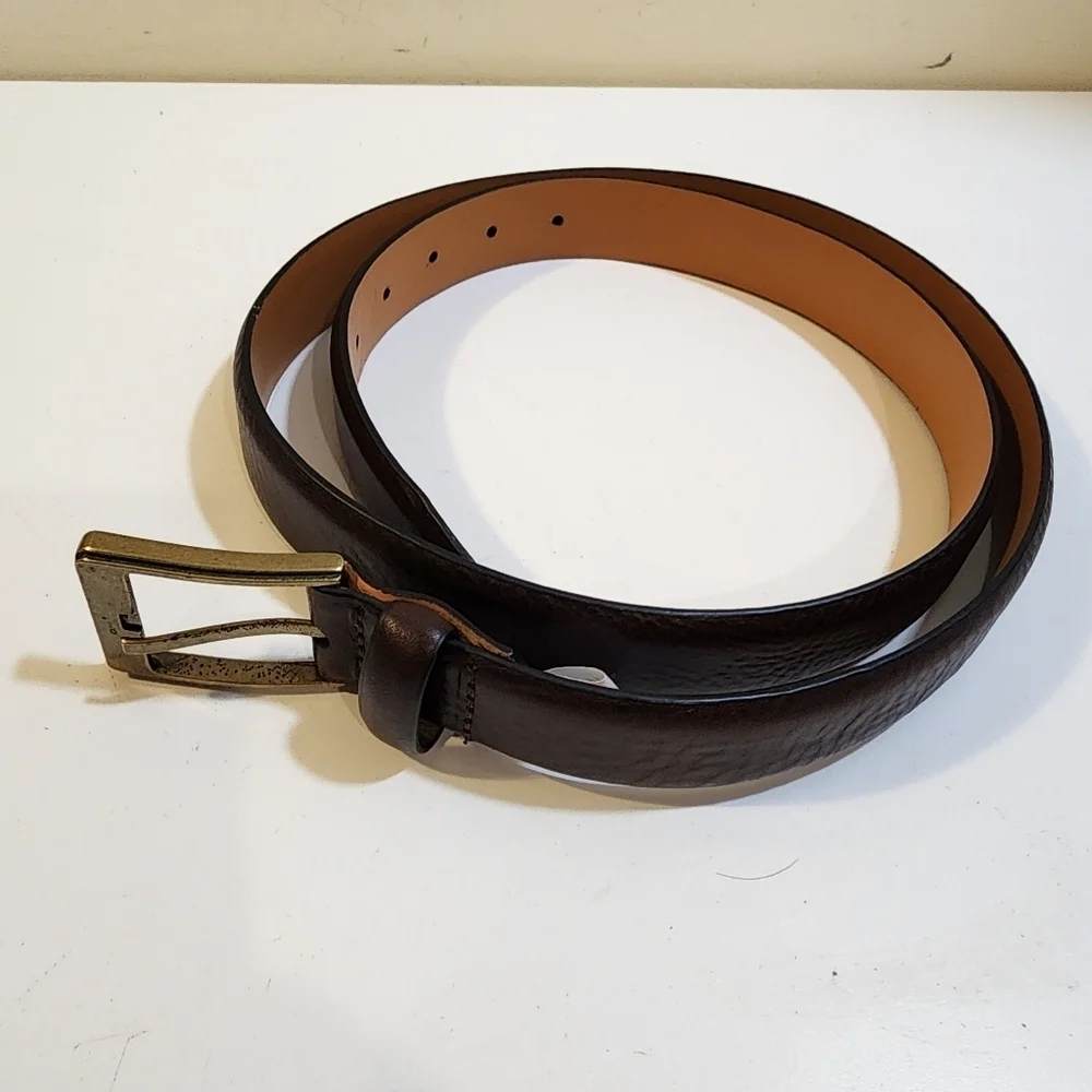 LAND'S END men's Brown Cow Leather Belt size 40